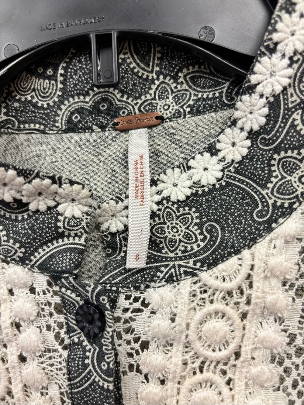 Free people boho floral lace midi dress long sleeve size 6